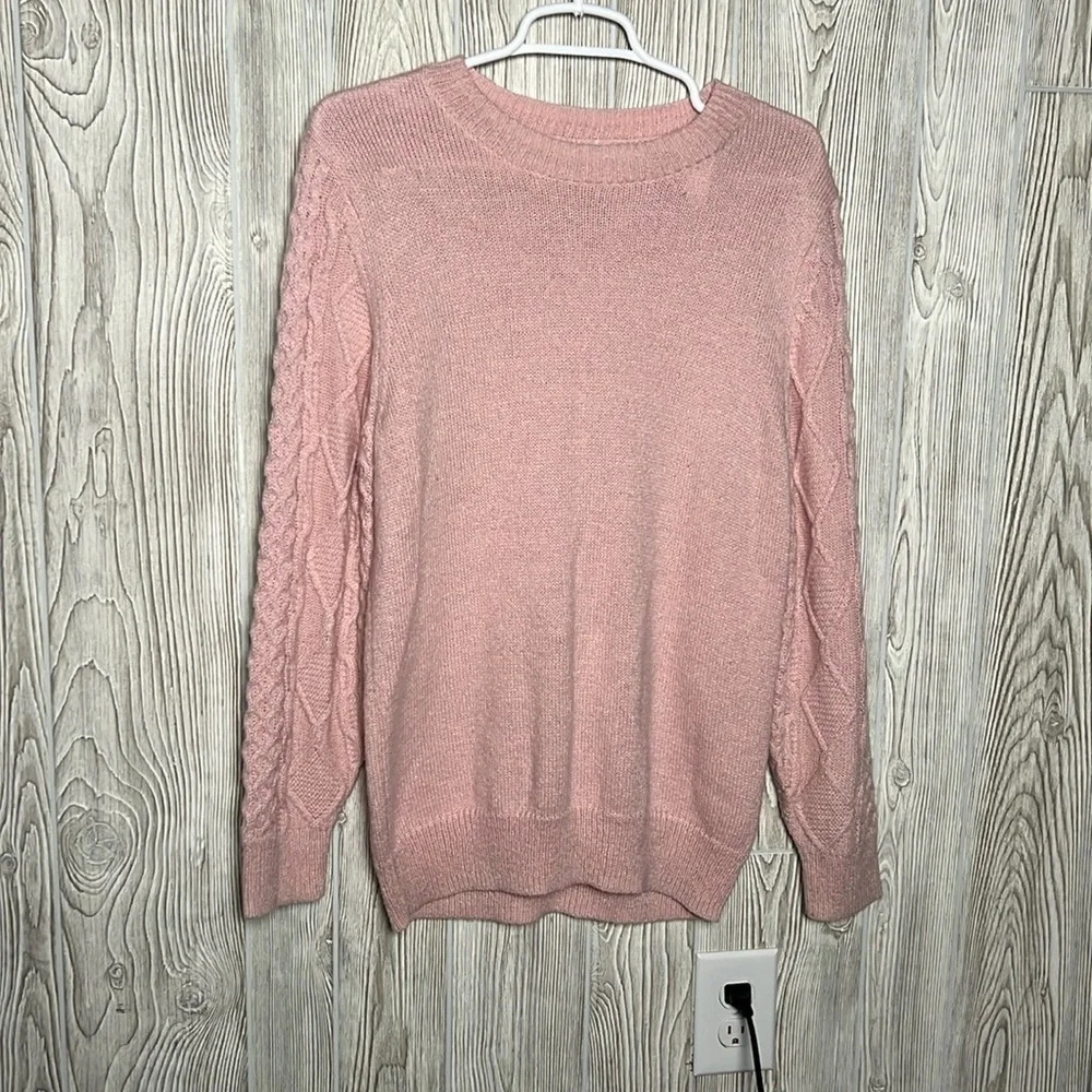 Rebecca Minkoff Light Pink Knit Pullover Sweater Wool Blend Size Large